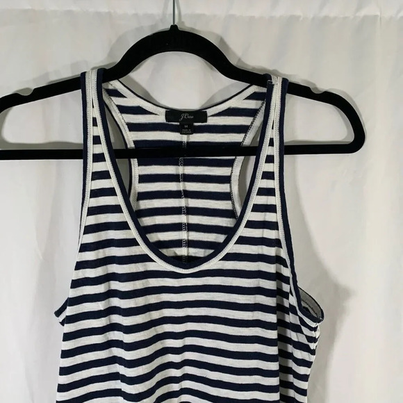 J. Crew Dress Women's Medium Black White Striped Sleeveless Round Neck - Picture 2 of 7